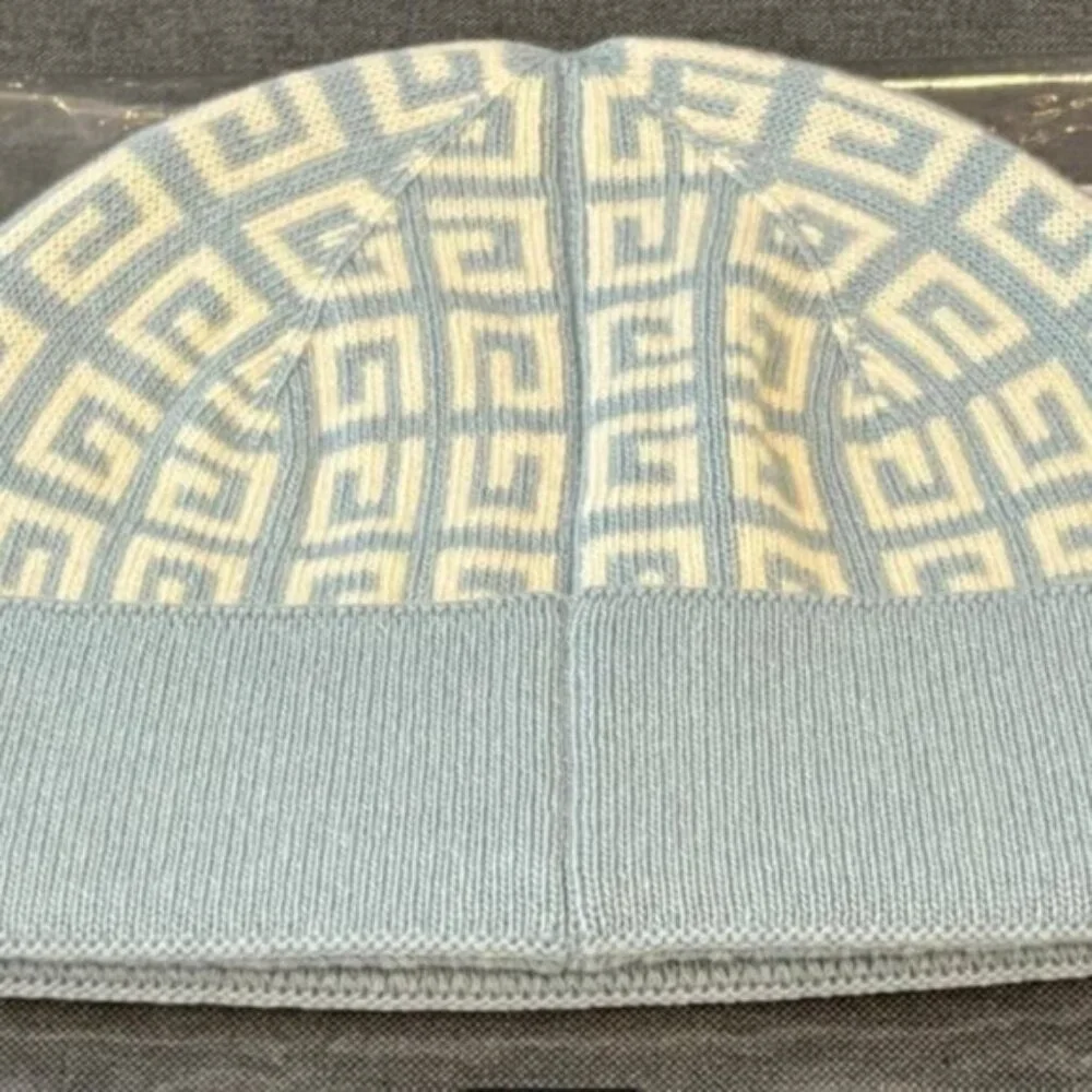 Givenchy Double Face Knit Beanie Ice Blue